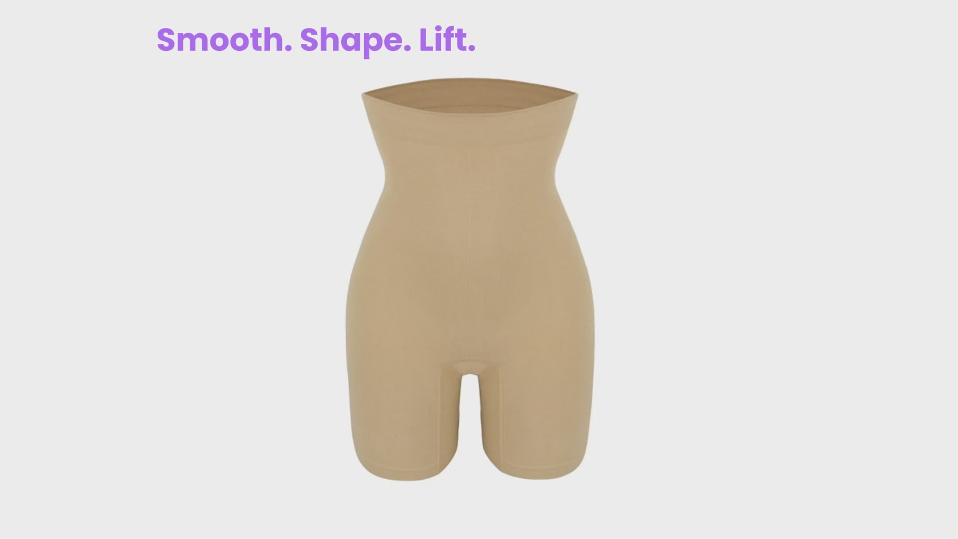 Video demonstrating the fit and movement of the Vellomi PostureLift nude high-waist shaping shorts.