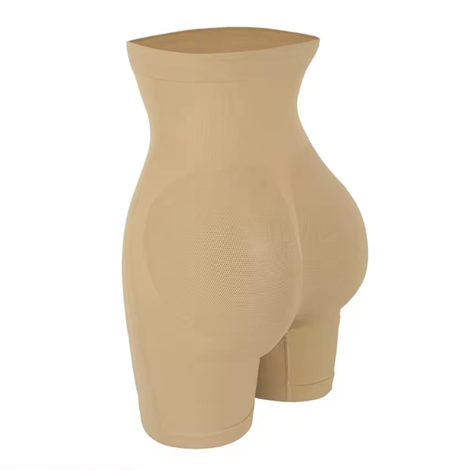 Vellomi PostureLift™ high-waist shaper shorts shown in neutral tone, designed for tummy smoothing, gentle posture support, and all-day comfort