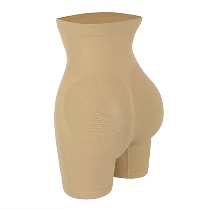 Vellomi PostureLift™ high-waist shaper shorts shown in neutral tone, designed for tummy smoothing, gentle posture support, and all-day comfort